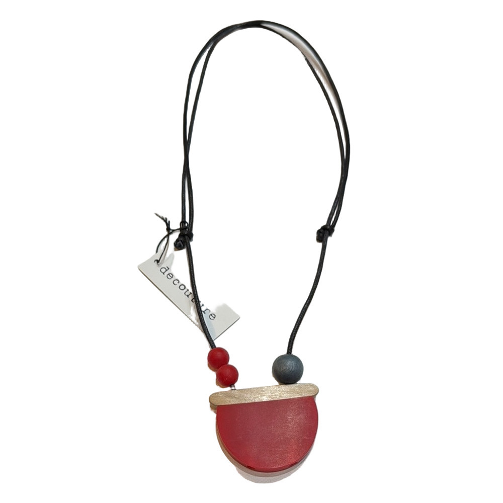 decouture Red and Gray Pendant Necklace